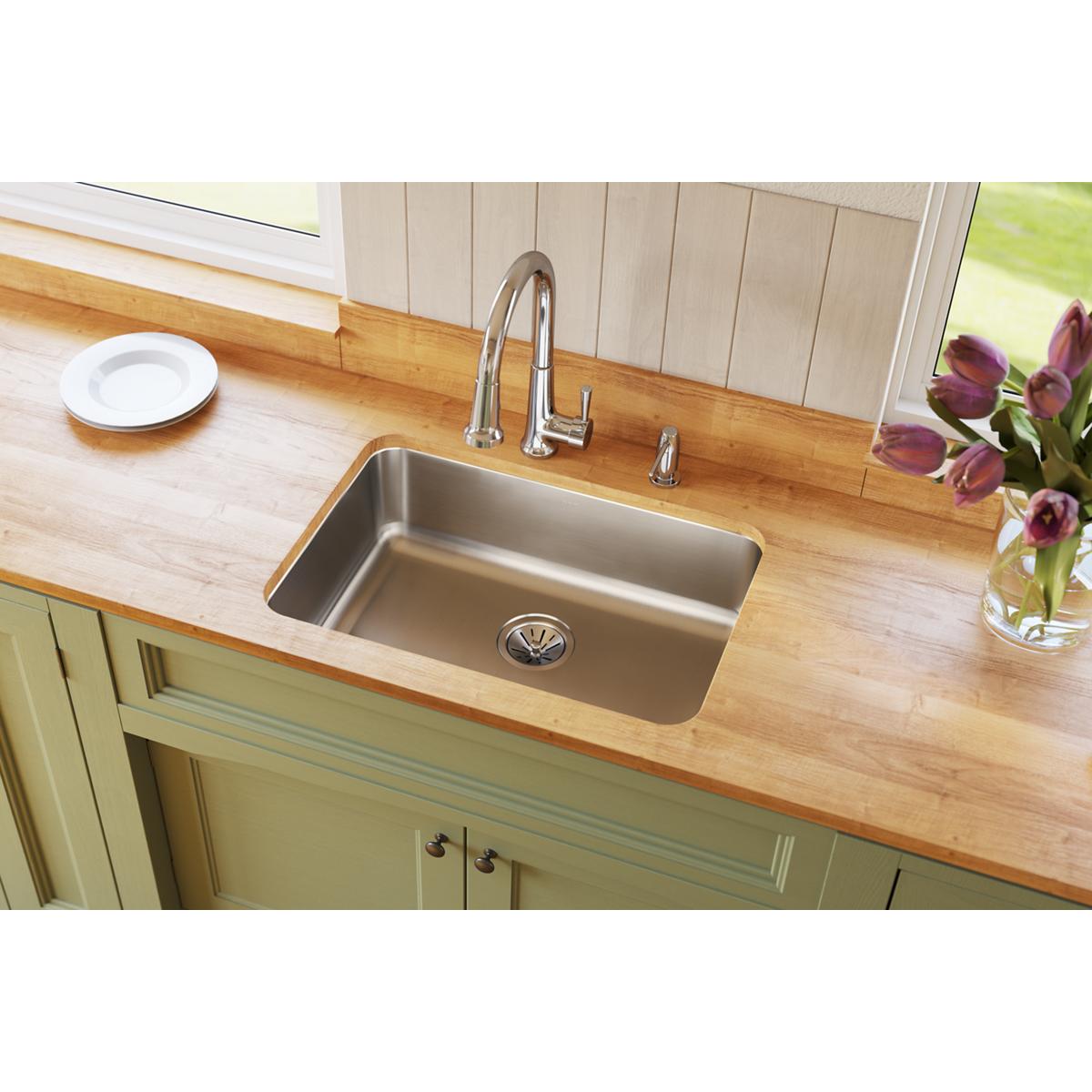 Elkay Lustertone Classic 27" Stainless Steel Kitchen Sink, Lustrous Satin, ELUH2416 - The Sink Boutique