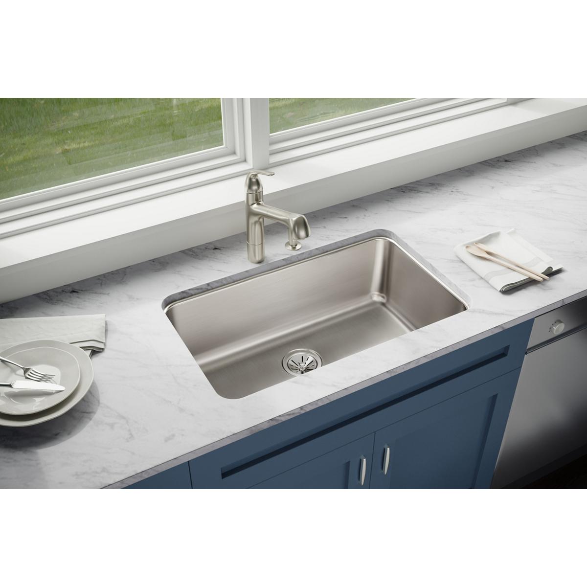 Elkay Lustertone Classic 31" Stainless Steel Kitchen Sink, Lustrous Satin, ELUH281610 - The Sink Boutique