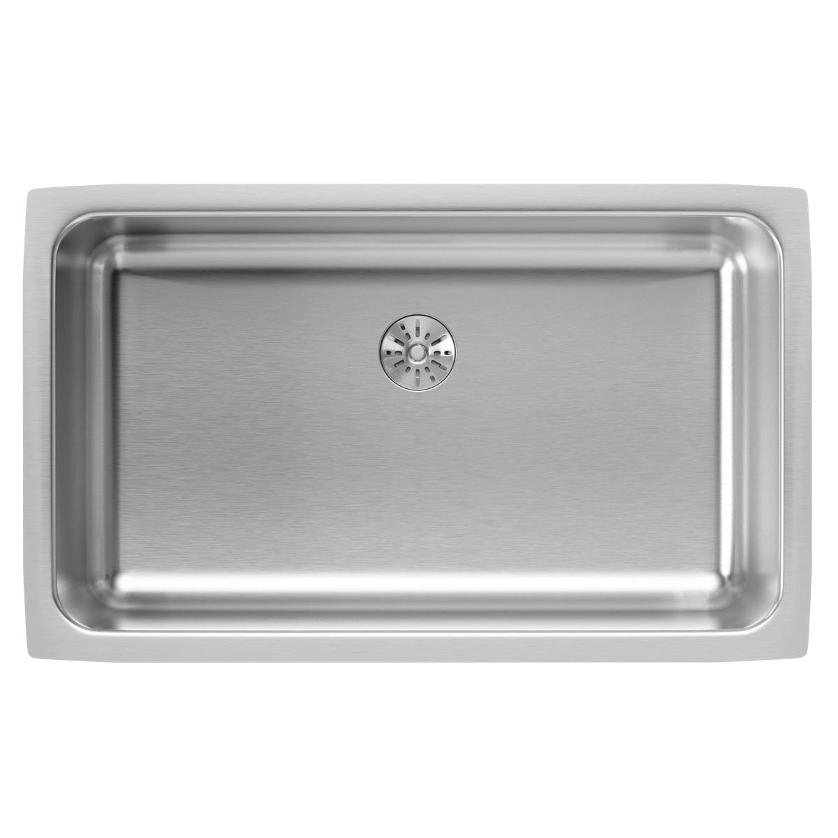 Elkay Lustertone Classic 31" Stainless Steel Kitchen Sink, Lustrous Satin, ELUH2816PD