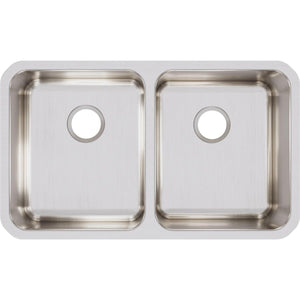 Alternate Image for Elkay Lustertone Classic 31" Stainless Steel Kitchen Sink, 50/50 Double Bowl, 18 Gauge, Lustrous Satin, ELUH3118
