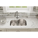 Elkay Lustertone Classic 31" Stainless Steel Kitchen Sink, 40/60 Double Bowl, Lustrous Satin, ELUH311910L - The Sink Boutique