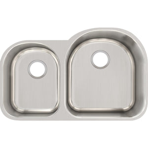 Alternate Image for Elkay Lustertone Classic 31" Stainless Steel Kitchen Sink, 40/60 Double Bowl, 18 Gauge, Lustrous Satin, ELUH311910L
