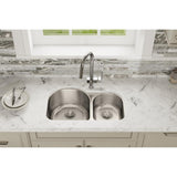 Elkay Lustertone Classic 31" Stainless Steel Kitchen Sink, 60/40 Double Bowl, Lustrous Satin, ELUH311910R - The Sink Boutique