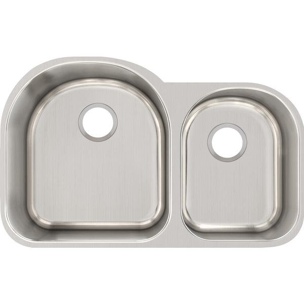 Elkay Lustertone Classic 31" Stainless Steel Kitchen Sink, 60/40 Double Bowl, Lustrous Satin, ELUH311910R