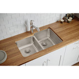 Elkay Lustertone Classic 31" Stainless Steel Kitchen Sink, 50/50 Double Bowl, Lustrous Satin, ELUH3120L - The Sink Boutique