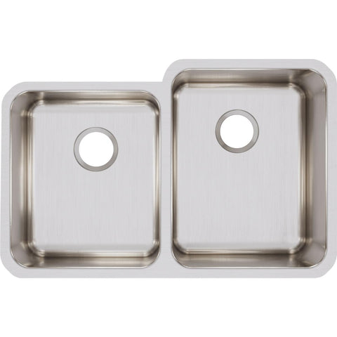 Elkay Lustertone Classic 31" Stainless Steel Kitchen Sink, 50/50 Double Bowl, Lustrous Satin, ELUH3120L