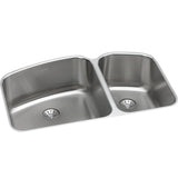 Elkay Lustertone Classic 33" Stainless Steel Kitchen Sink, 60/40 Double Bowl, Lustrous Satin, ELUH31229RPD - The Sink Boutique