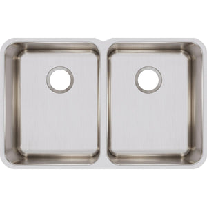 Alternate Image for Elkay Lustertone Classic 31" Stainless Steel Kitchen Sink, 50/50 Double Bowl, 18 Gauge, Lustrous Satin, ELUH322010