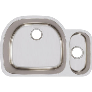 Alternate Image for Elkay Lustertone Classic 32" Stainless Steel Kitchen Sink, 75/25 Double Bowl, 18 Gauge, Lustrous Satin, ELUH322110R