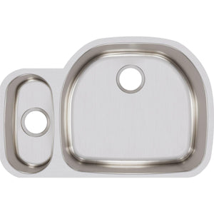 Alternate Image for Elkay Lustertone Classic 32" Stainless Steel Kitchen Sink, 25/75 Double Bowl, 18 Gauge, Lustrous Satin, ELUH3221L
