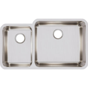 Alternate Image for Elkay Lustertone Classic 35" Stainless Steel Kitchen Sink, 35/65 Double Bowl, 18 Gauge, Lustrous Satin, ELUH3520L