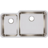 Elkay Lustertone Classic 35" Stainless Steel Kitchen Sink, 35/65 Double Bowl, Lustrous Satin, ELUH3520L
