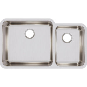Alternate Image for Elkay Lustertone Classic 35" Stainless Steel Kitchen Sink, 65/35 Double Bowl, 18 Gauge, Lustrous Satin, ELUH3520R