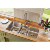 Elkay Lustertone Classic 40" Stainless Steel Kitchen Sink, 40/20/40 Triple Bowl, Lustrous Satin, ELUH4020 - The Sink Boutique