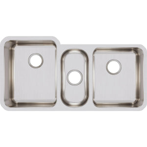 Alternate Image for Elkay Lustertone Classic 40" Stainless Steel Kitchen Sink, 40/20/40 Triple Bowl, 18 Gauge, Lustrous Satin, ELUH4020