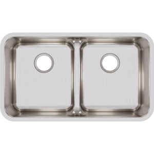 Alternate Image for Elkay Lustertone Classic 32" Stainless Steel Kitchen Sink, 50/50 Double Bowl, 18 Gauge, Lustrous Satin, ELUHAQD3218