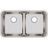 Elkay Lustertone Classic 32" Stainless Steel Kitchen Sink, 50/50 Double Bowl, Lustrous Satin, ELUHAQD3218