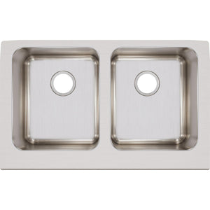 Alternate Image for Elkay Lustertone Classic 33" Stainless Steel Farmhouse Kitchen Sink, 50/50 Double Bowl, 18 Gauge, Lustrous Satin, ELUHF3320