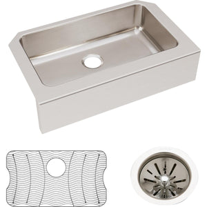 Alternate Image for Elkay Lustertone Classic 33" Stainless Steel Farmhouse Kitchen Sink Kit, Lustrous Satin, ELUHFS2816DBG