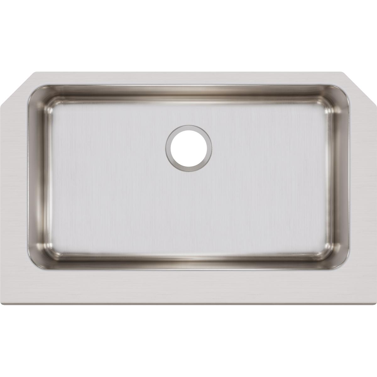 Elkay Lustertone Classic 33" Stainless Steel Farmhouse Kitchen Sink, Lustrous Satin, ELUHFS2816