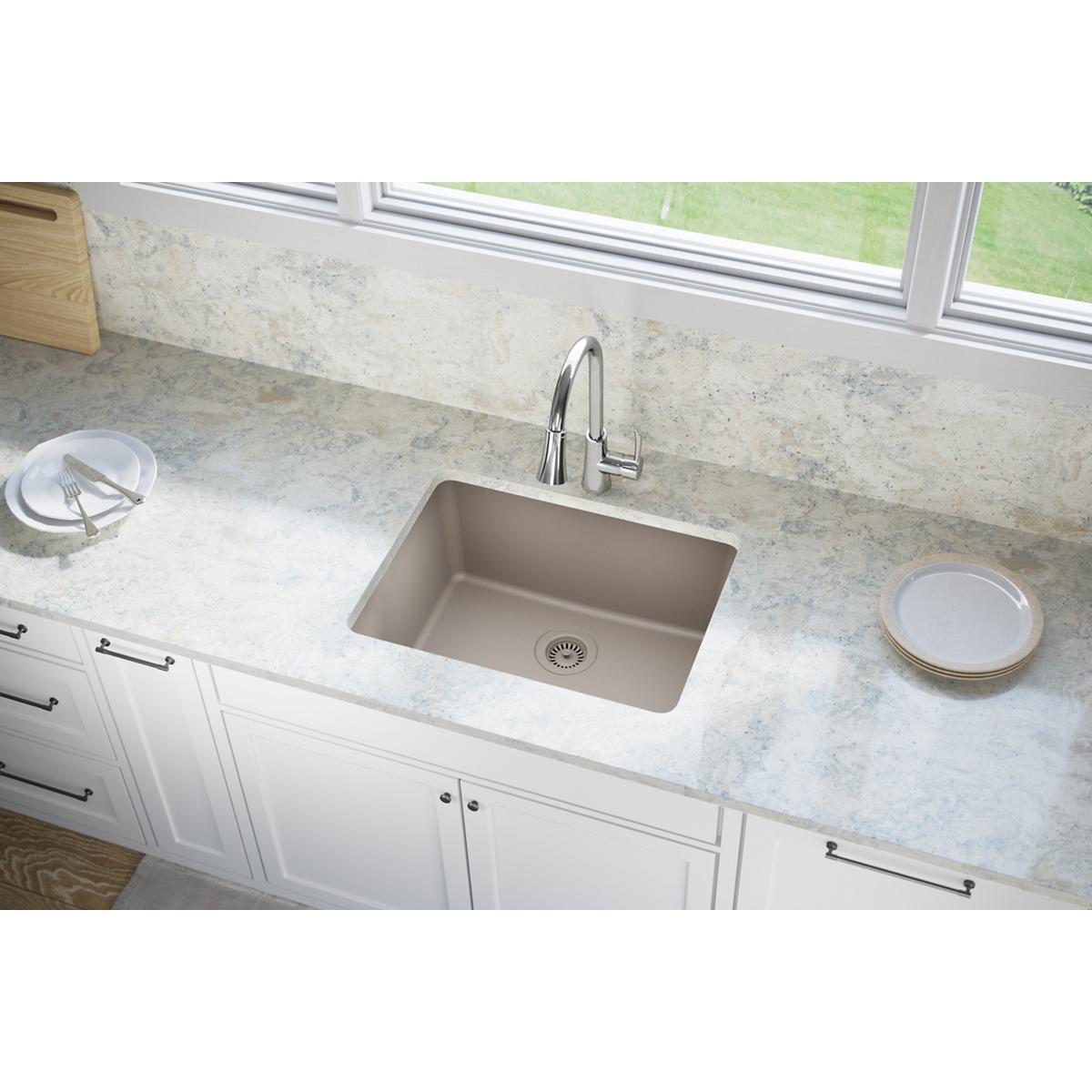Elkay LKQS35SM Polymer Drain Fitting with Removable Basket Strainer and Rubber Stopper Silvermist