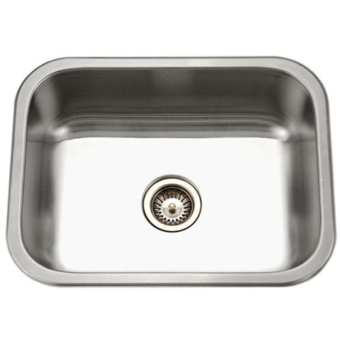 Houzer 23" Stainless Steel Undermount Single Bowl Kitchen Sink, 20 Gauge, ES-2408-1