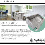 Nantucket Sinks Pro Series 30" Stainless Steel Retrofit Farmhouse Sink, EZApron30 - The Sink Boutique