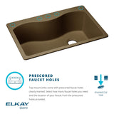 Elkay Classic 25" Quartz Kitchen Sink, Greige, ELG2522GR0 - The Sink Boutique