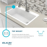 Elkay Classic 33" Quartz Kitchen Sink, Greystone, ELG13322GS0 - The Sink Boutique