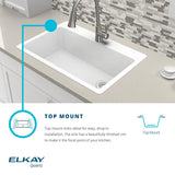 Elkay Classic 33" Quartz Kitchen Sink, 50/50 Double Bowl, White, ELG3322WH0 - The Sink Boutique