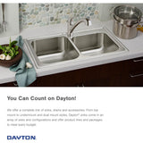 Elkay Dayton Elite Stainless Steel Kitchen Sink - 27" X 22" Single Bowl, Dual/Universal Mount, 20 Gauge