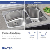 Elkay Dayton 27" Stainless Steel Kitchen Sink, Elite Satin, DSESR127221 - The Sink Boutique