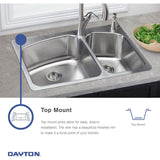 Elkay Dayton 25" Stainless Steel Kitchen Sink, Satin, DXR25223 - The Sink Boutique