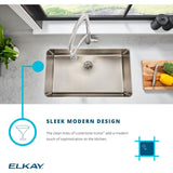 Elkay Lustertone Iconix 16" Stainless Steel Kitchen Sink, Luminous Satin, ELUHH1316TPD - The Sink Boutique