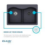 Elkay LKQS35BK Polymer Drain Fitting with Removable Basket Strainer and Rubber Stopper Black - The Sink Boutique