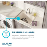 Elkay Classic 25" Quartz Laundry Sink, White, ELG252212PDWH0 - The Sink Boutique