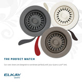 Elkay LKQD35RT Polymer 3-1/2" Disposer Flange with Removable Basket Strainer and Rubber Stopper Ricotta - The Sink Boutique