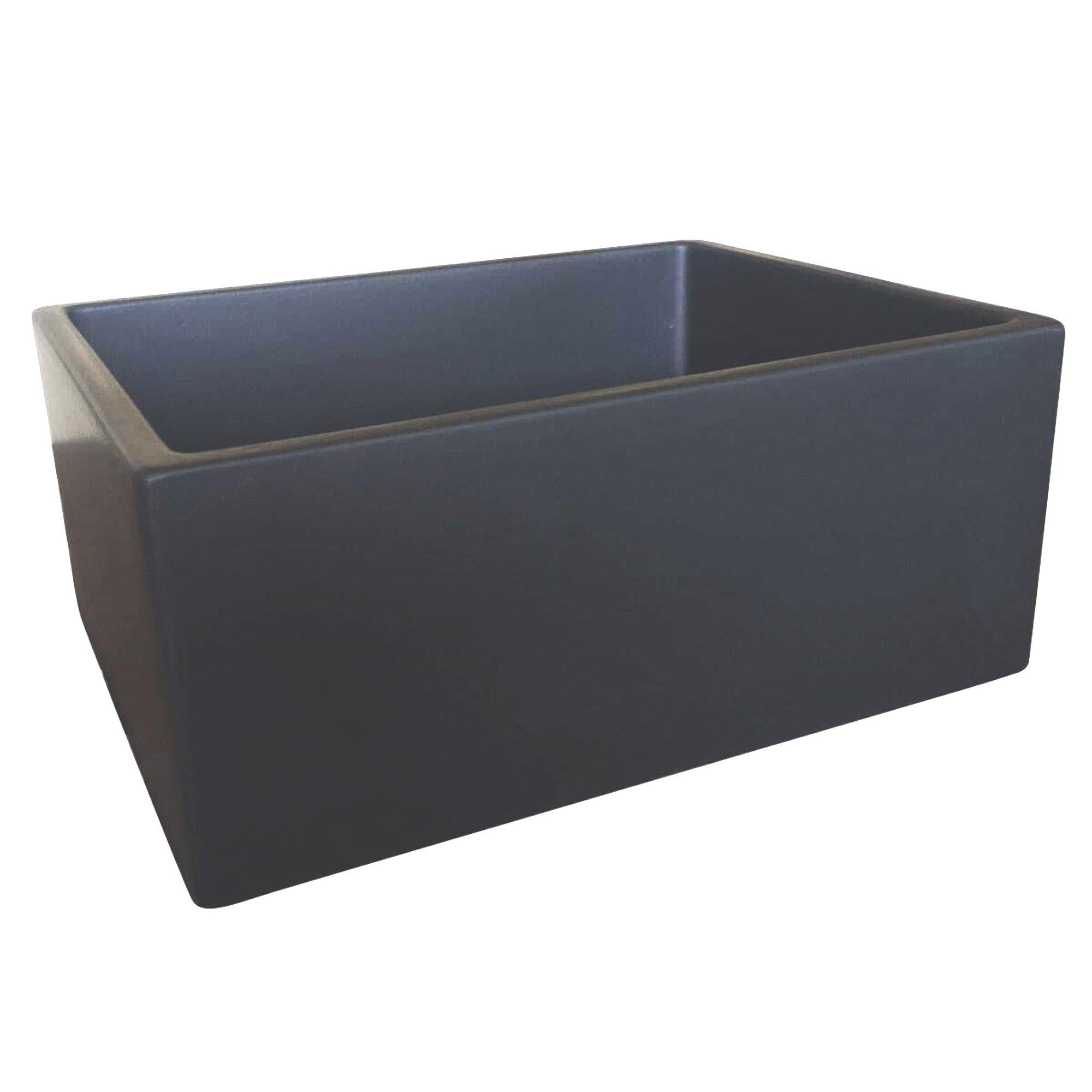 Nantucket Sinks Vineyard 23" Fireclay Farmhouse Sink, Matte Black, FCFS2418S-MatteBlack - The Sink Boutique