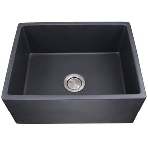 Alternate Image for Nantucket Sinks Vineyard 23" Fireclay Farmhouse Sink, Matte Black, FCFS2418S-MatteBlack
