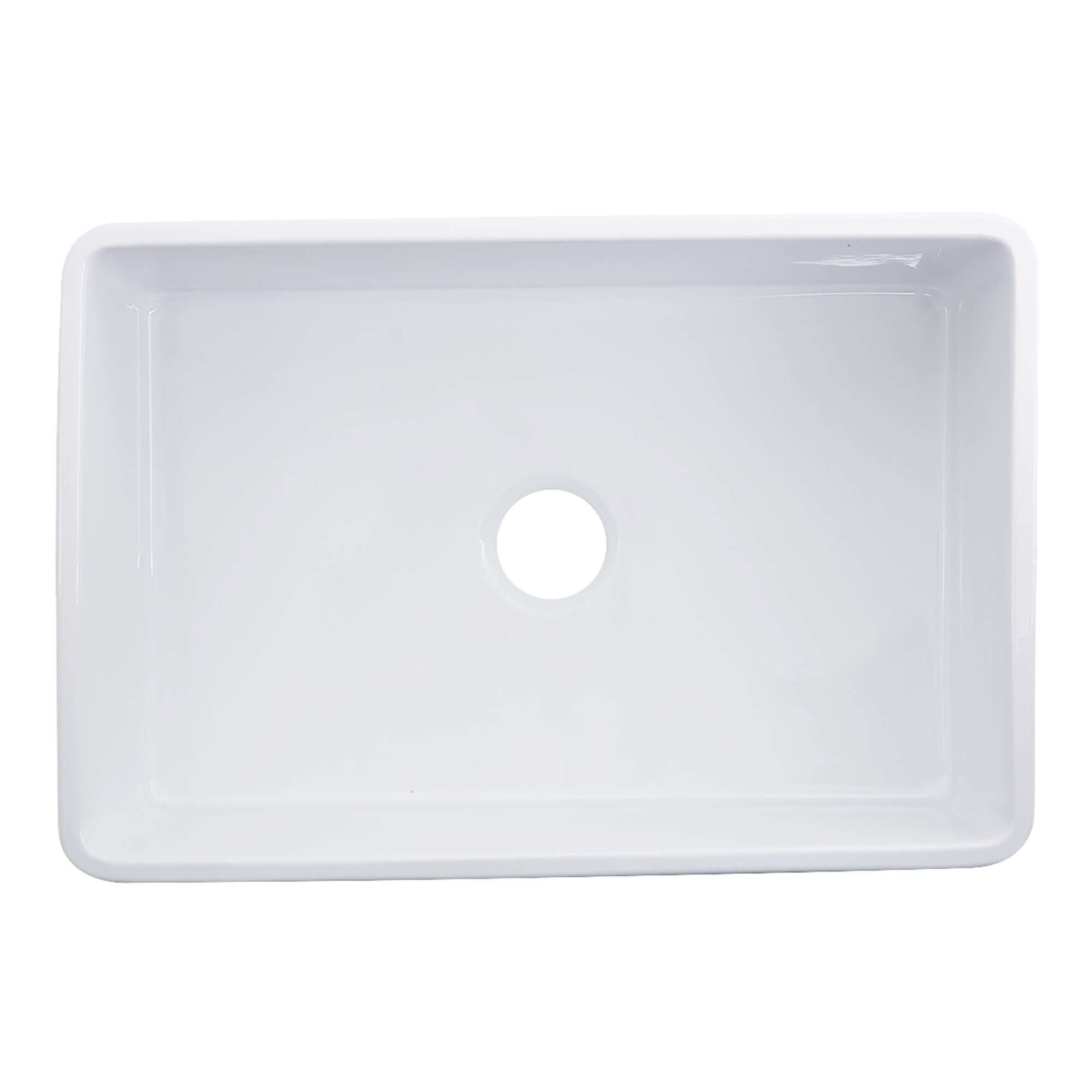 Nantucket Sinks Vineyard 30" Fireclay Farmhouse Sink, White, FCFS3020S-Filigree - The Sink Boutique