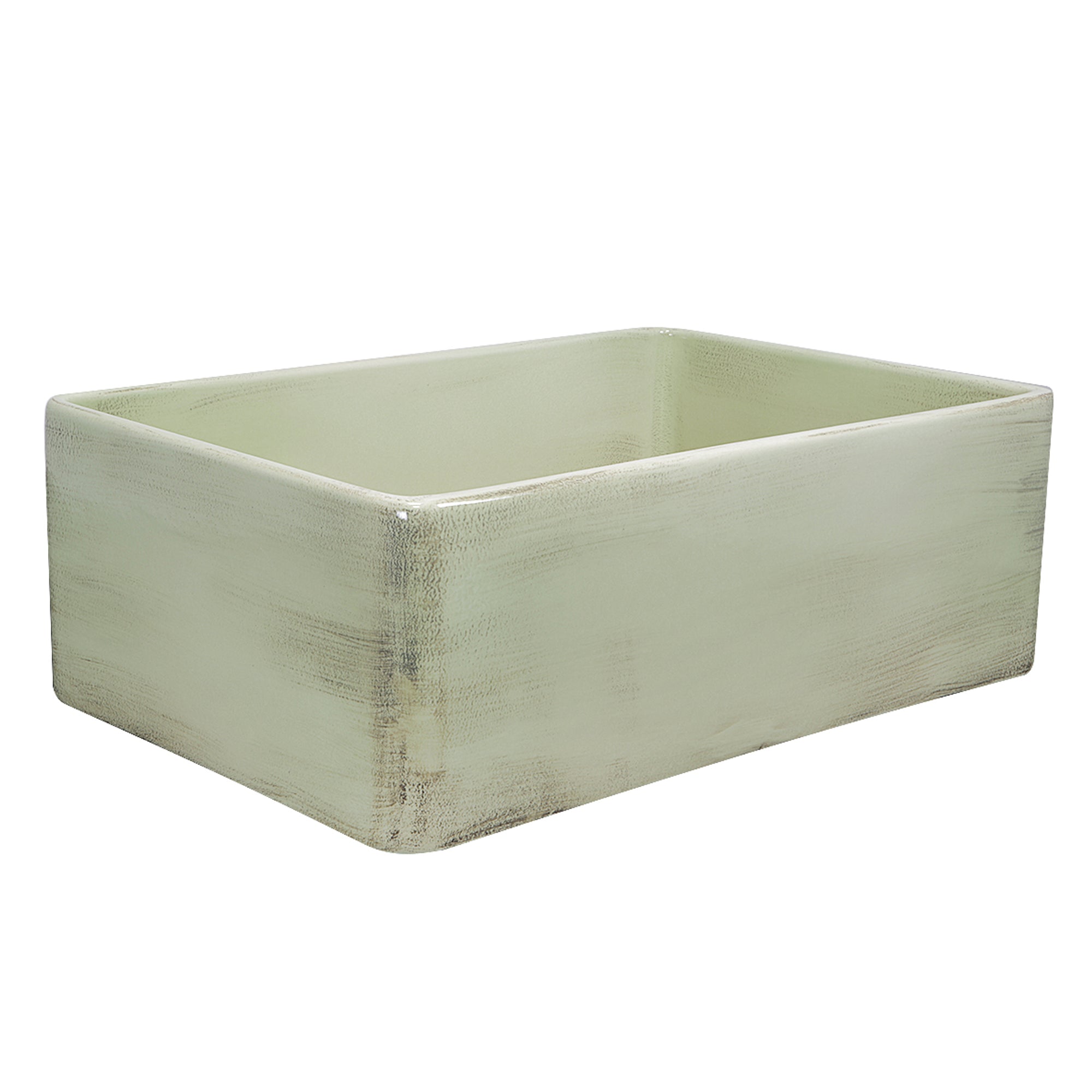 Nantucket Sinks Vineyard 30" Fireclay Farmhouse Sink, Light Green, FCFS3020S-ShabbyGreen - The Sink Boutique