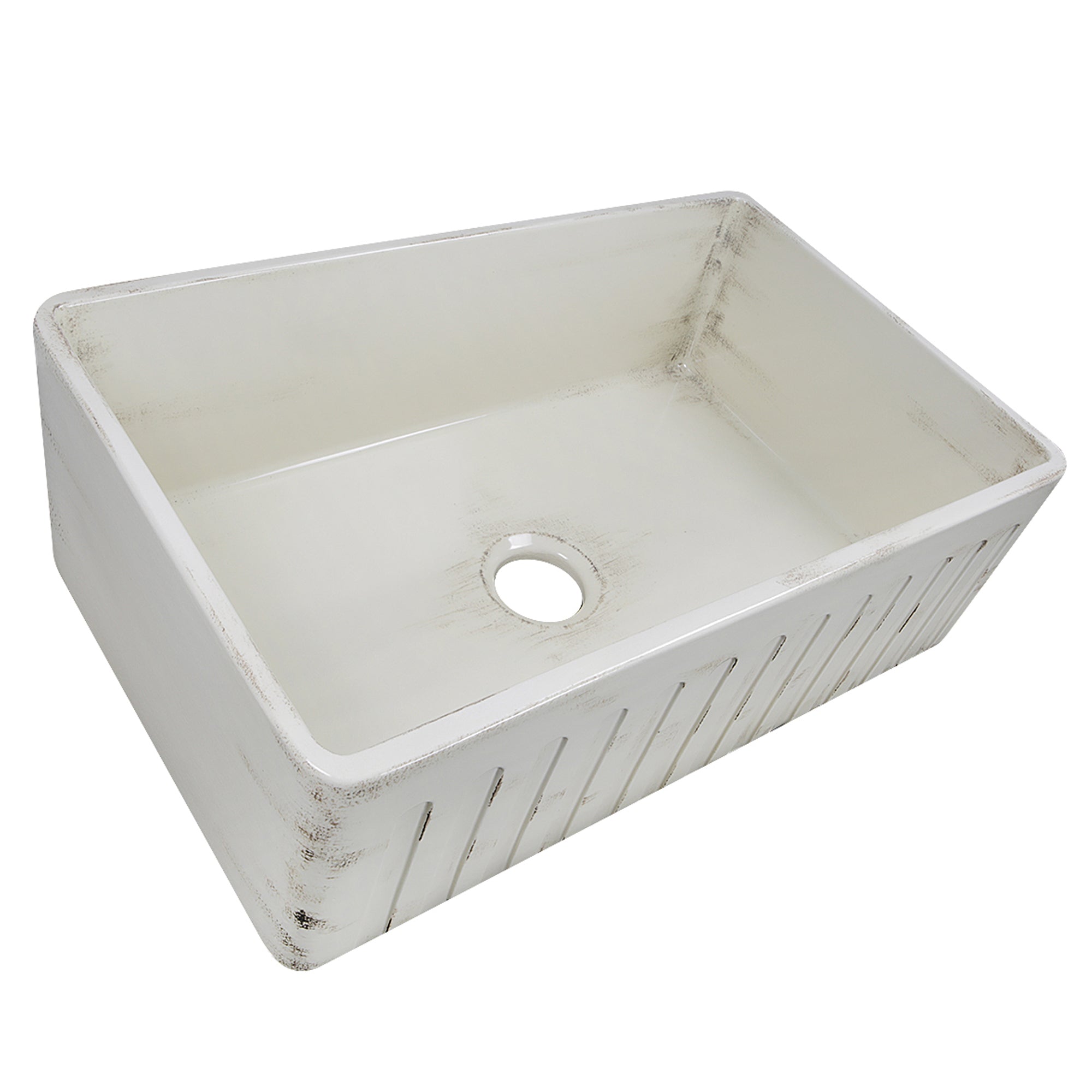 Nantucket Sinks Vineyard 30" Fireclay Farmhouse Sink, Pale Yellow, FCFS3020S-ShabbyStraw - The Sink Boutique
