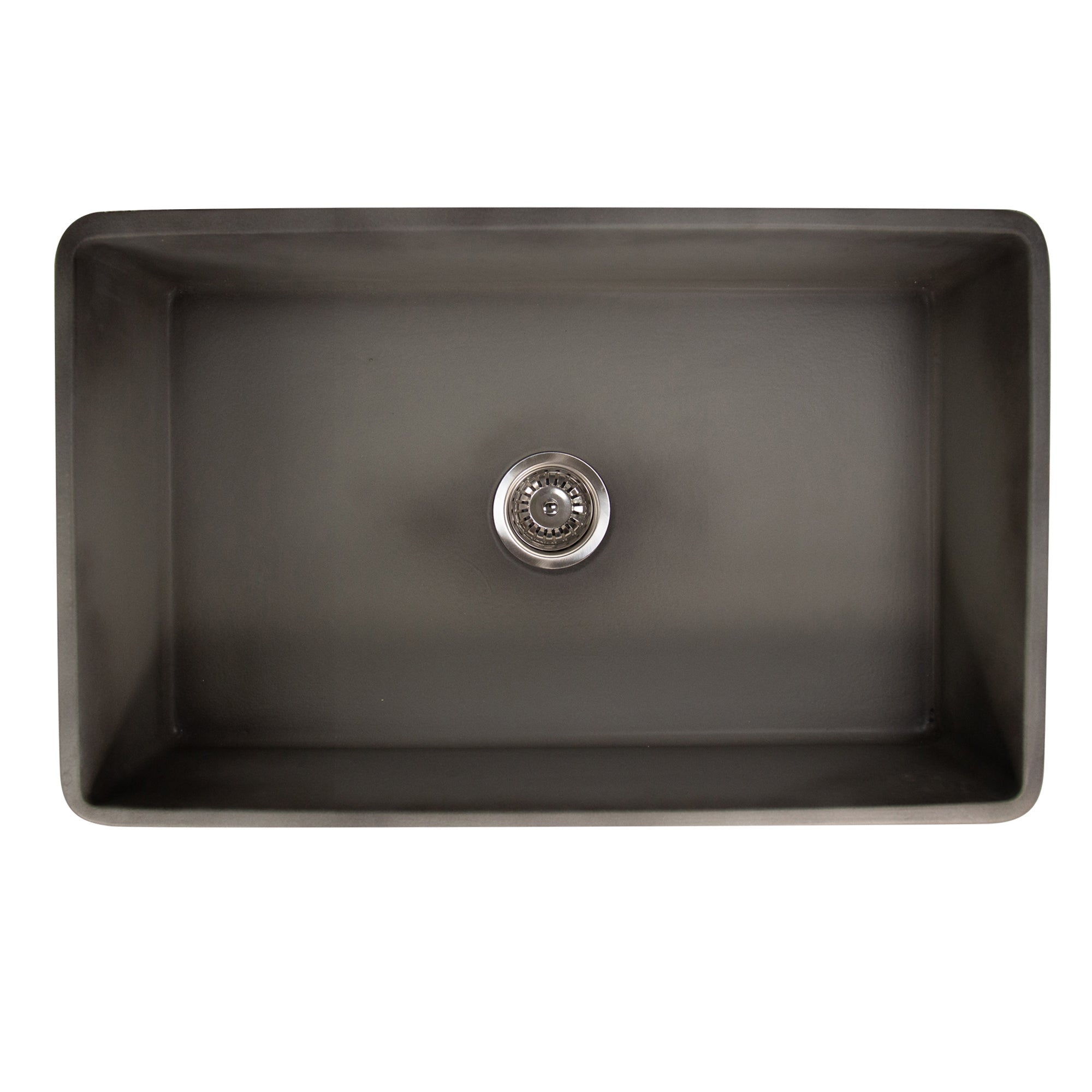 Nantucket Sinks Vineyard 30" Fireclay Farmhouse Sink, Concrete Grey, FCFS3020S-Concrete - The Sink Boutique