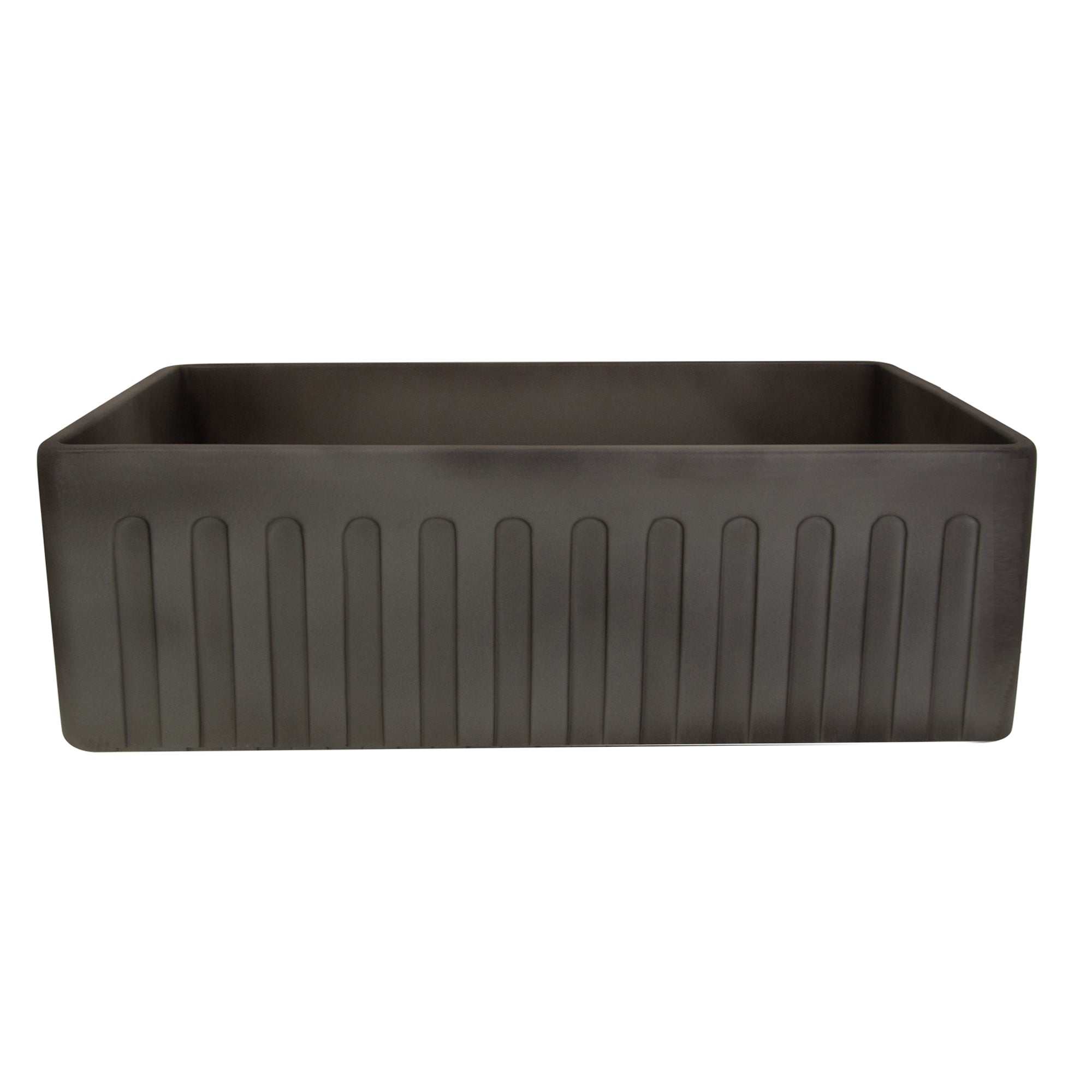 Nantucket Sinks Vineyard 30" Fireclay Farmhouse Sink, Concrete Grey, FCFS3020S-Concrete - The Sink Boutique