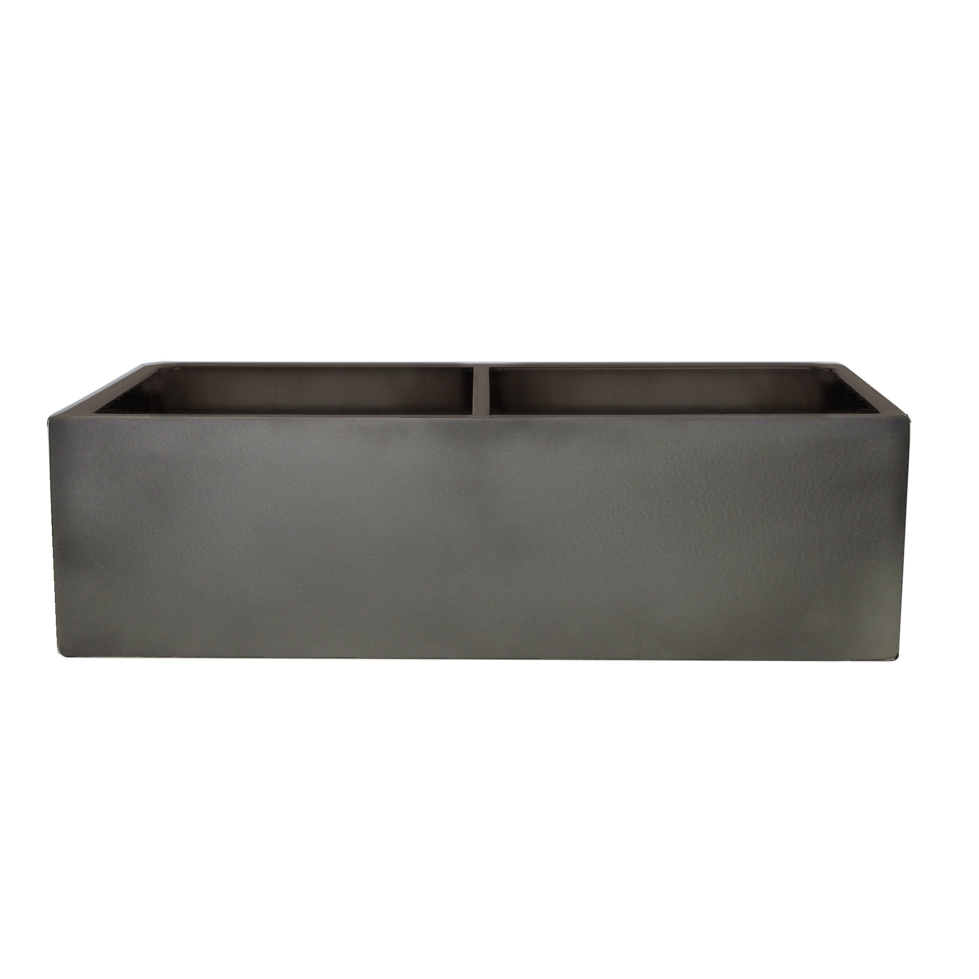 Nantucket Sinks Vineyard 33" Fireclay Farmhouse Sink, Double Bowl, Gray, FCFS3318D-Concrete - The Sink Boutique