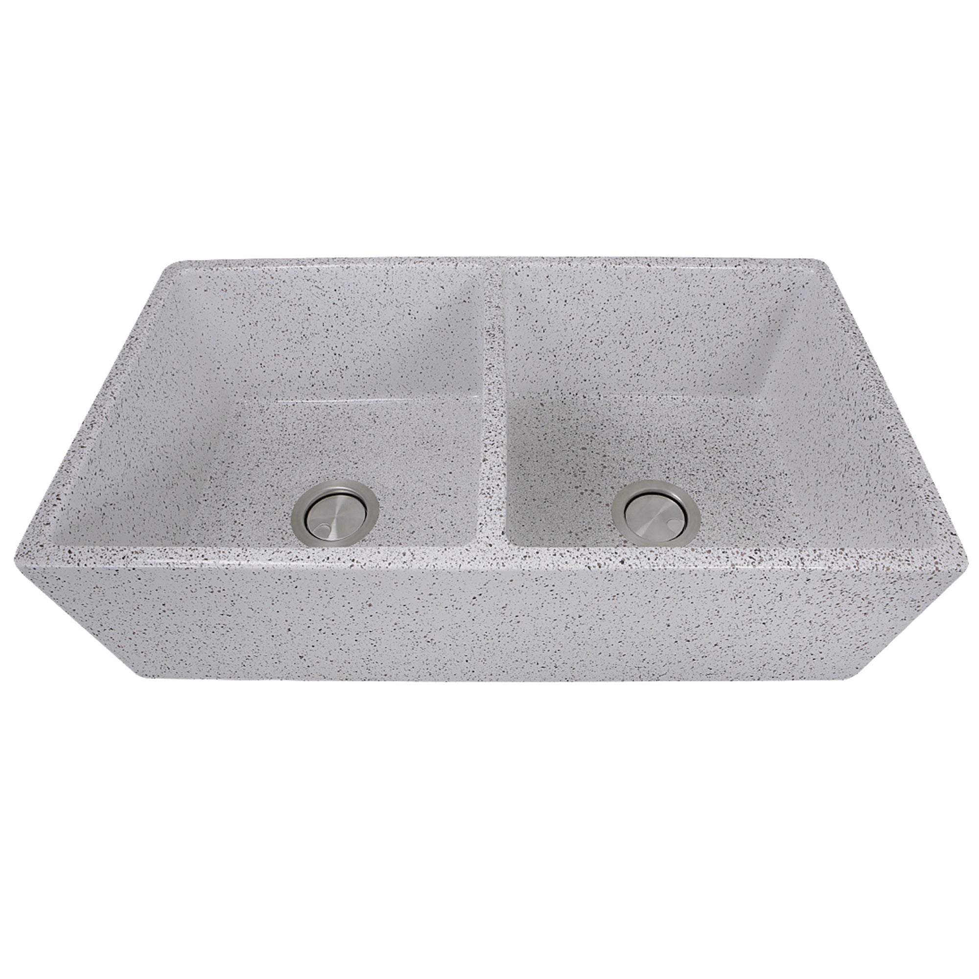 Nantucket Sinks Vineyard 33" Fireclay Farmhouse Sink, Double Bowl, Various neutrals, FCFS3318D-PietraSarda - The Sink Boutique