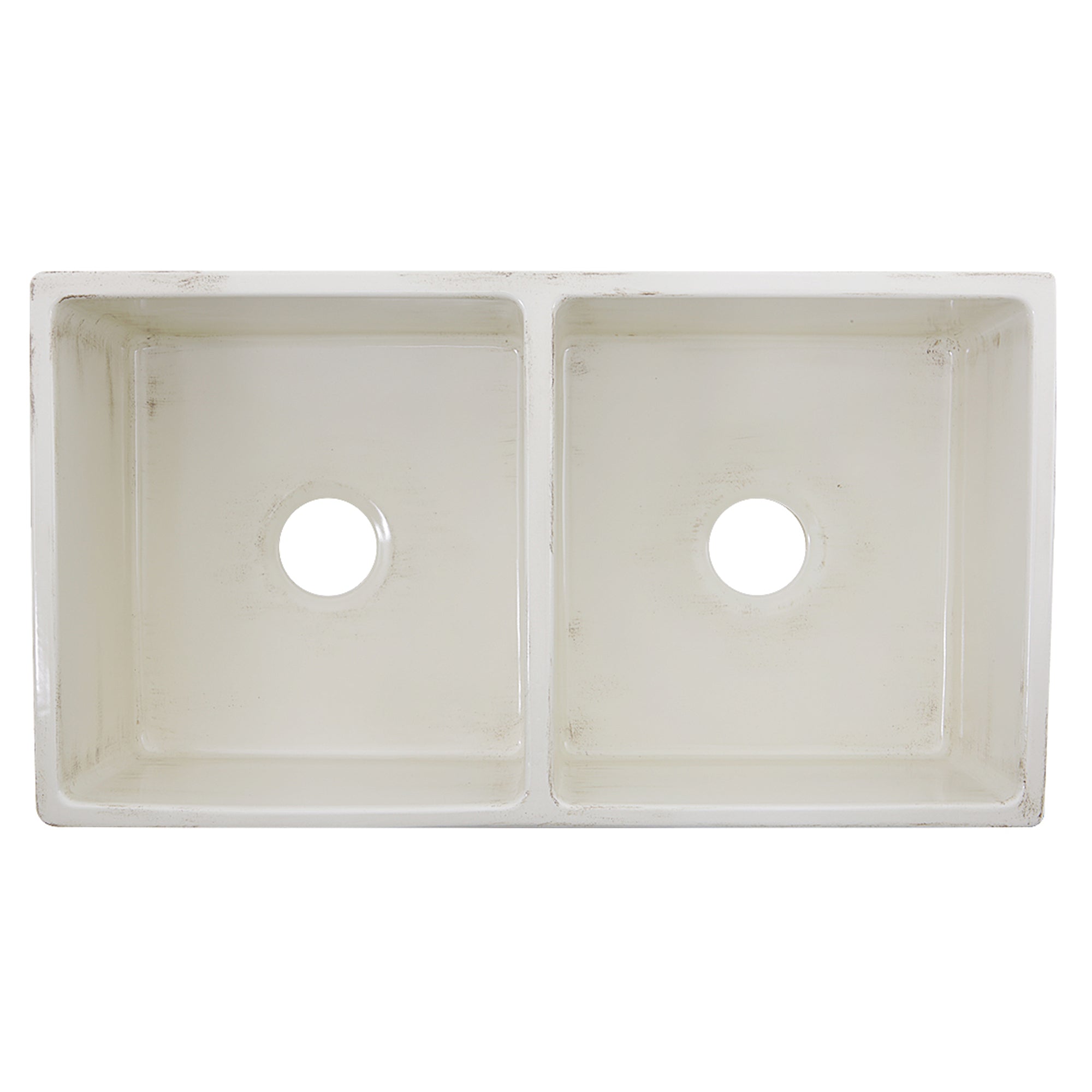 Nantucket Sinks Vineyard 33" Fireclay Farmhouse Sink, Double Bowl, Pale Yellow, FCFS3318D-ShabbyStraw - The Sink Boutique