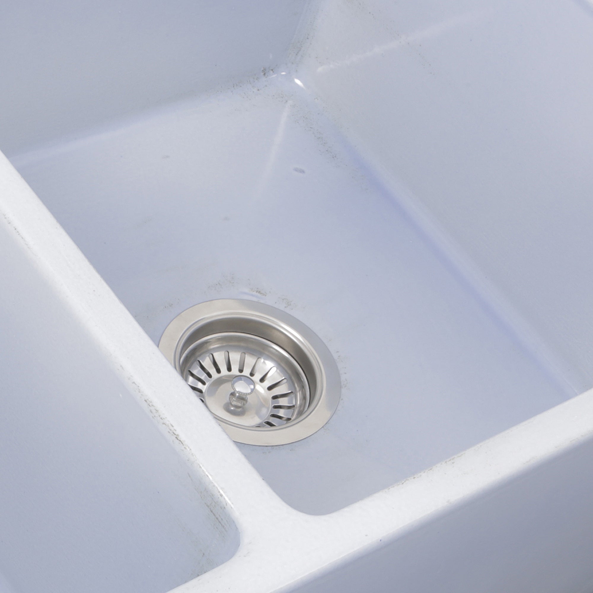 Nantucket Sinks Vineyard 33" Fireclay Farmhouse Sink, Double Bowl, Light Blue, FCFS3318D-ShabbySugar - The Sink Boutique