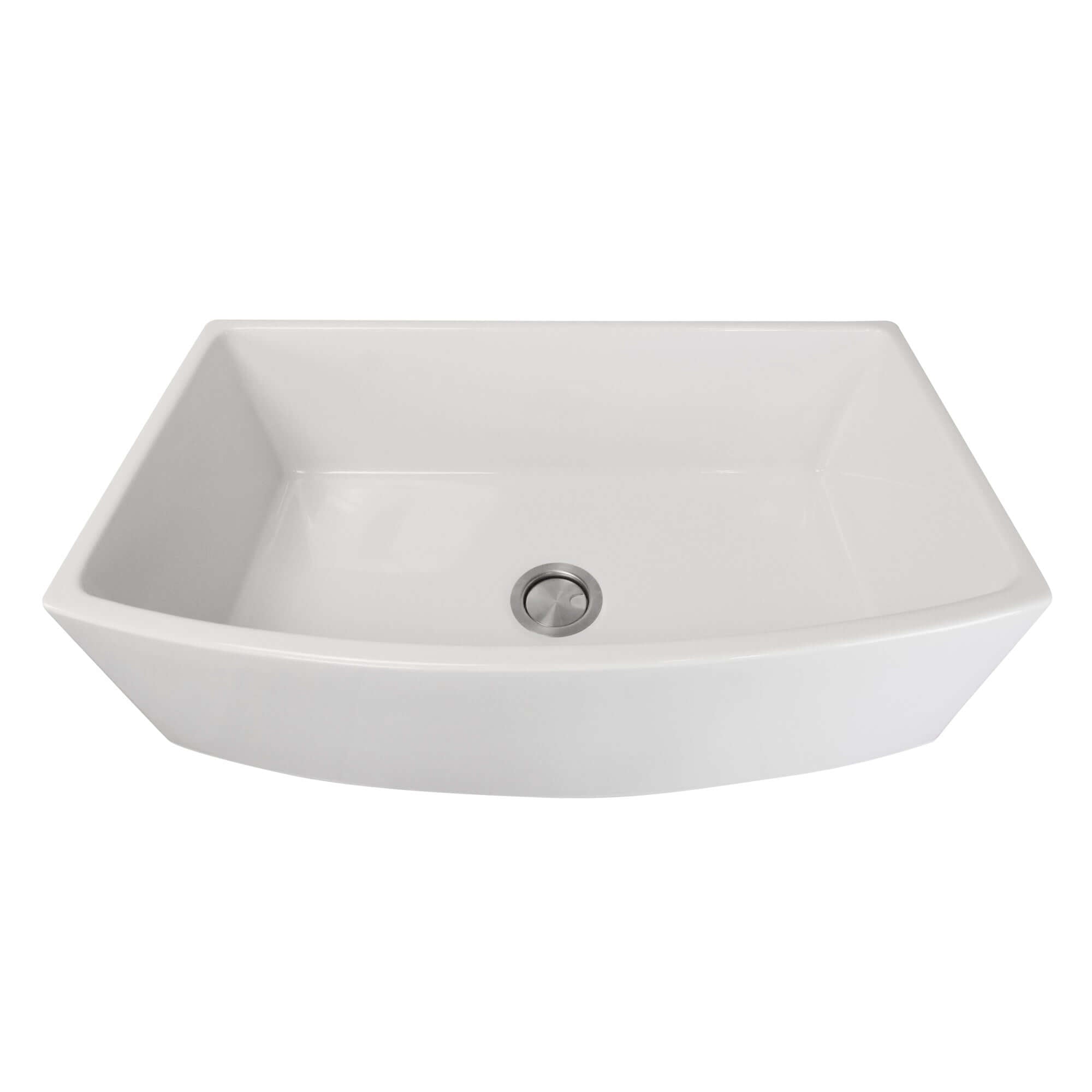 Nantucket Sinks Vineyard 33" Fireclay Farmhouse Sink, White, FCFS3320CA-W