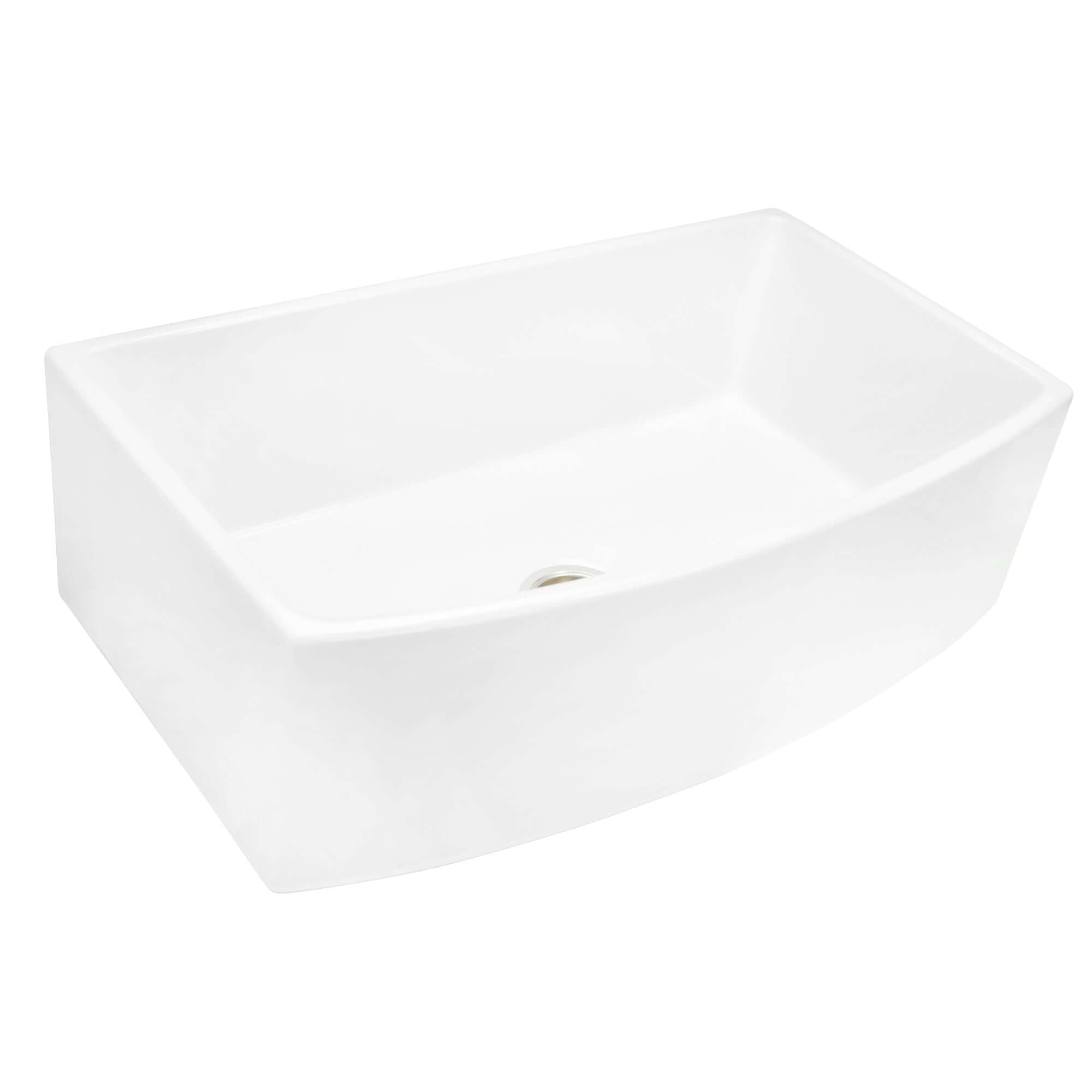 Nantucket Sinks Vineyard 33" Fireclay Farmhouse Sink, White, FCFS3320CA-W
